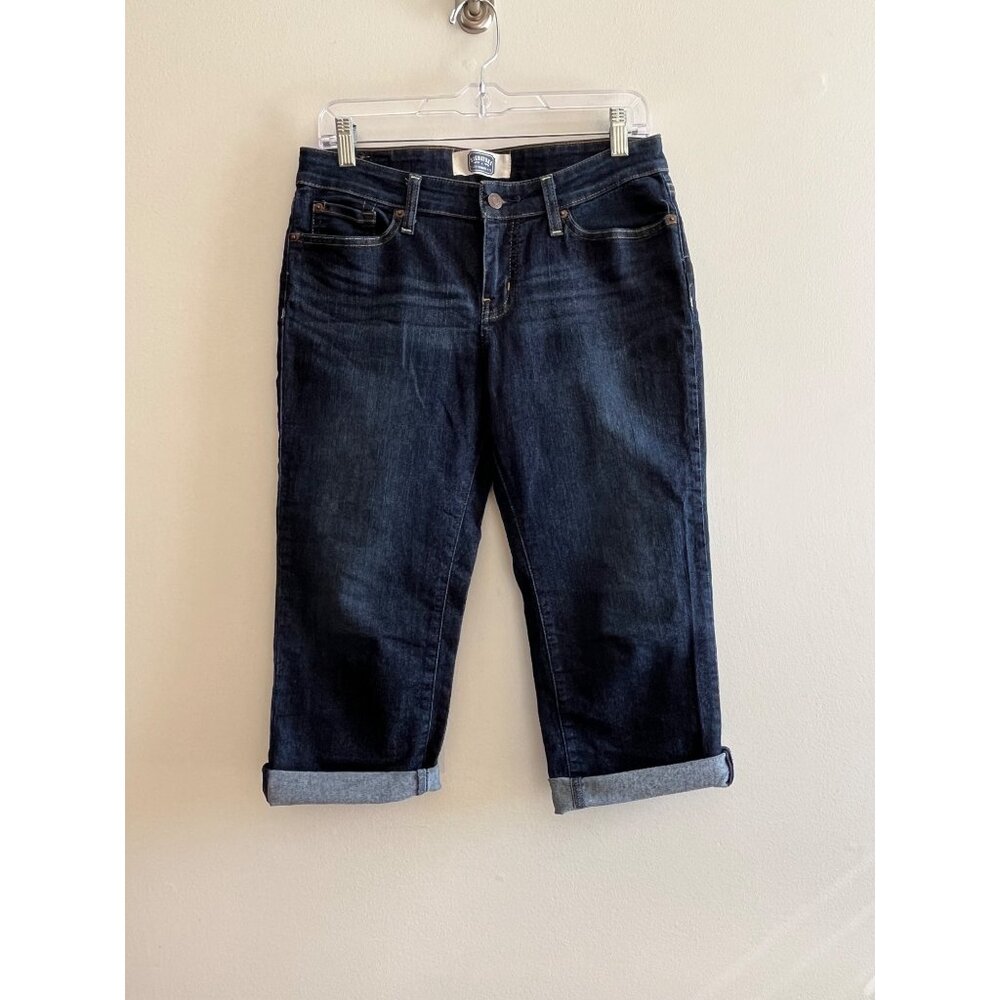 Levi's Signature Capri Jeans Womens 6 Dark Wash Cuffed Stretch